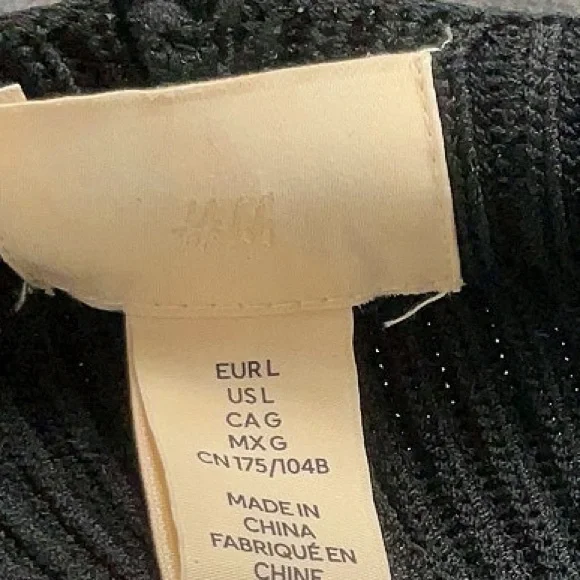 H&M ribbed sweetheart peplum sweater nwt size large - Picture 3 of 5